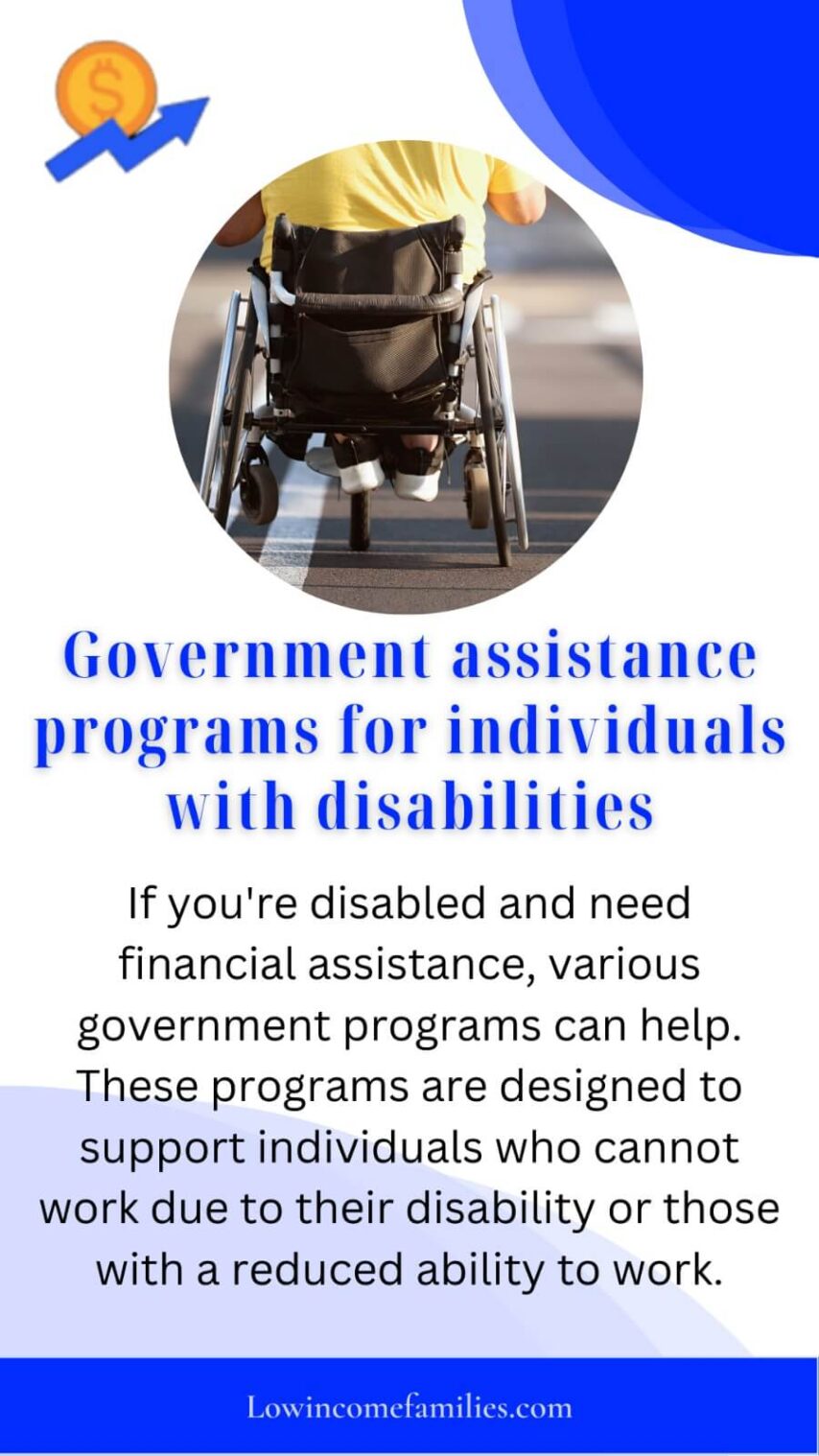 Financial assistance for disabled adults